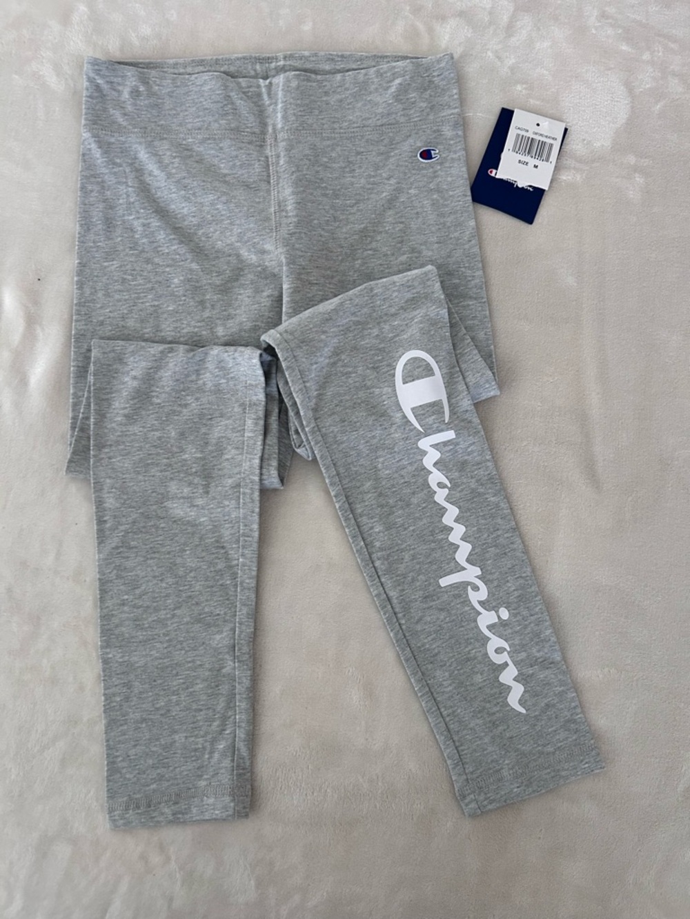 Champion Heather Gray Leggings with Embroidered C Logo